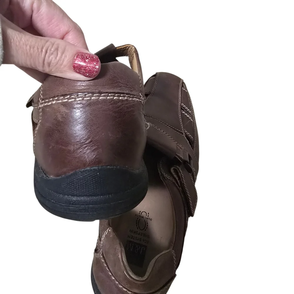 Mens Johnston & Murphy Closed Toe Sheepskin Sandals Size 12